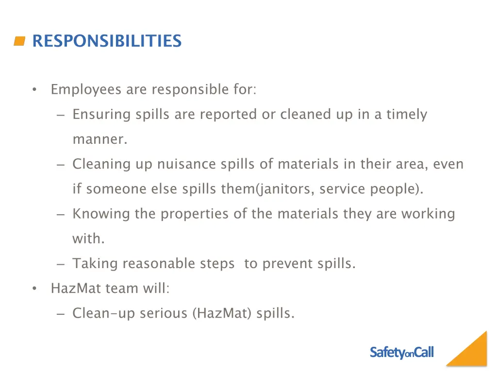 responsibilities