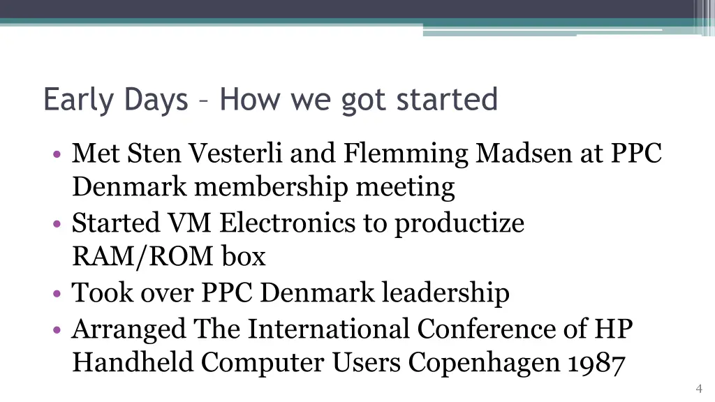 early days how we got started
