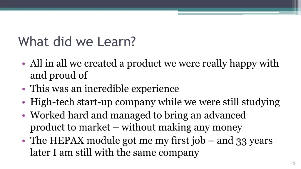 what did we learn