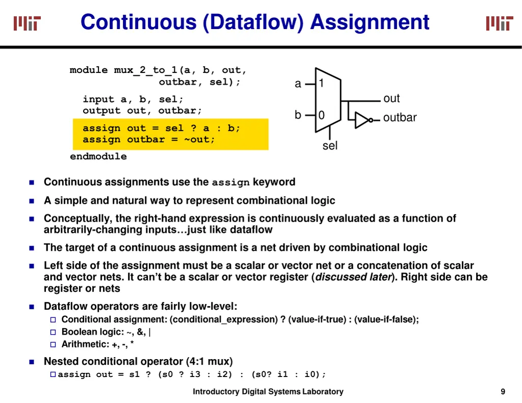 continuous dataflow assignment