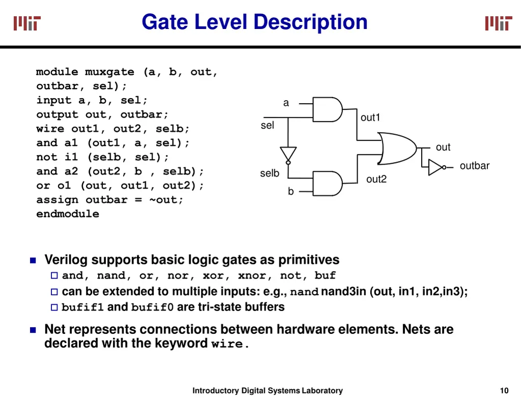 gate level description