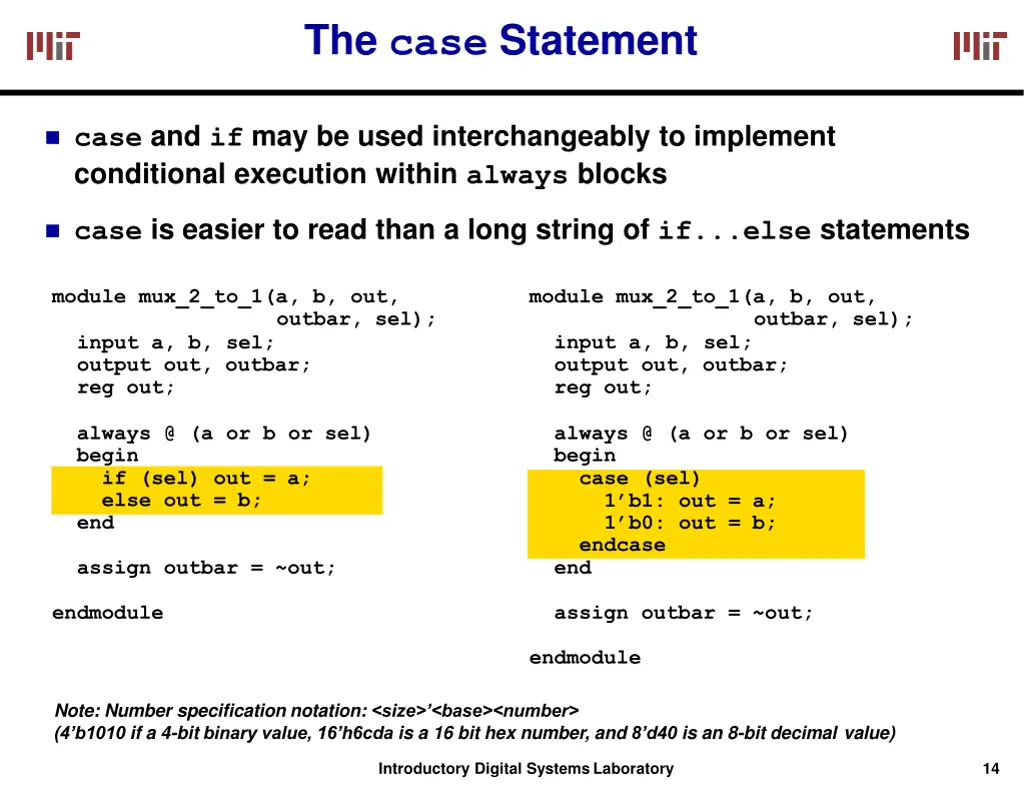 the case statement