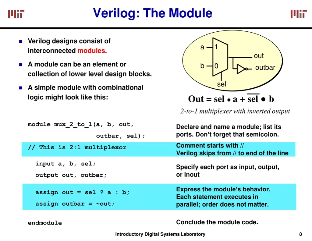verilog the module