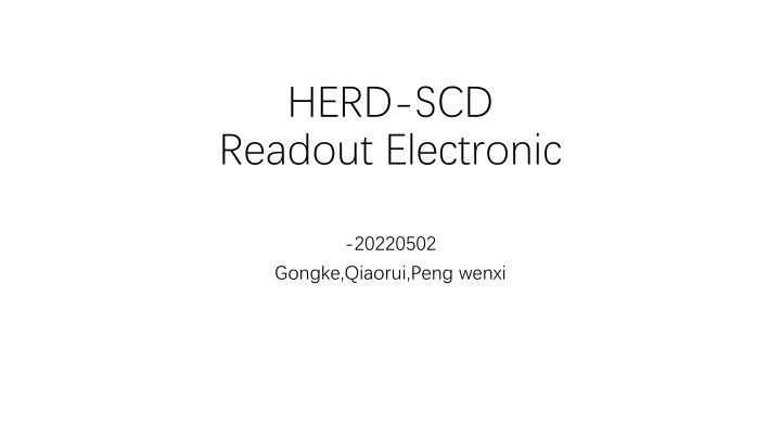 herd scd readout electronic