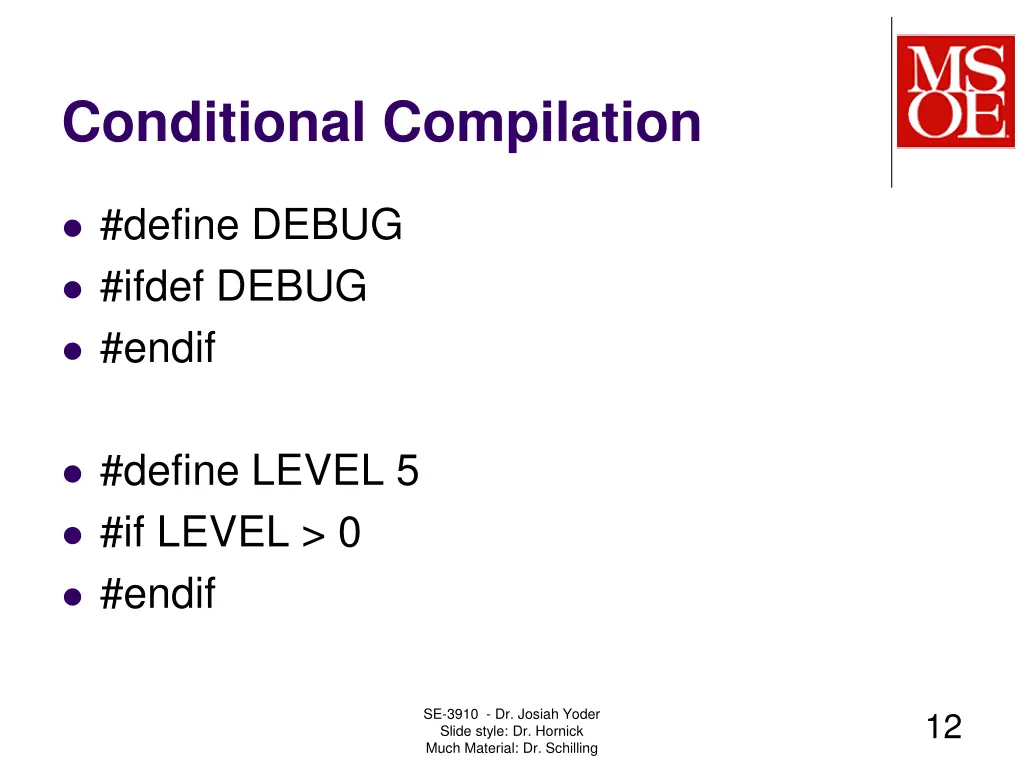 conditional compilation