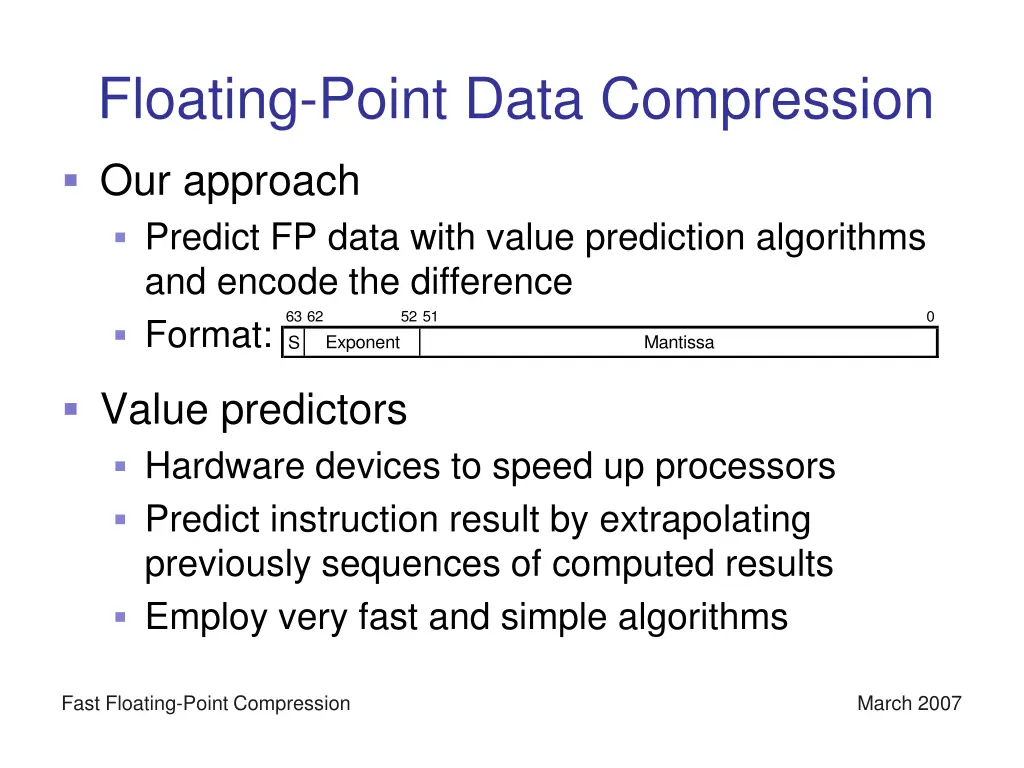 floating point data compression