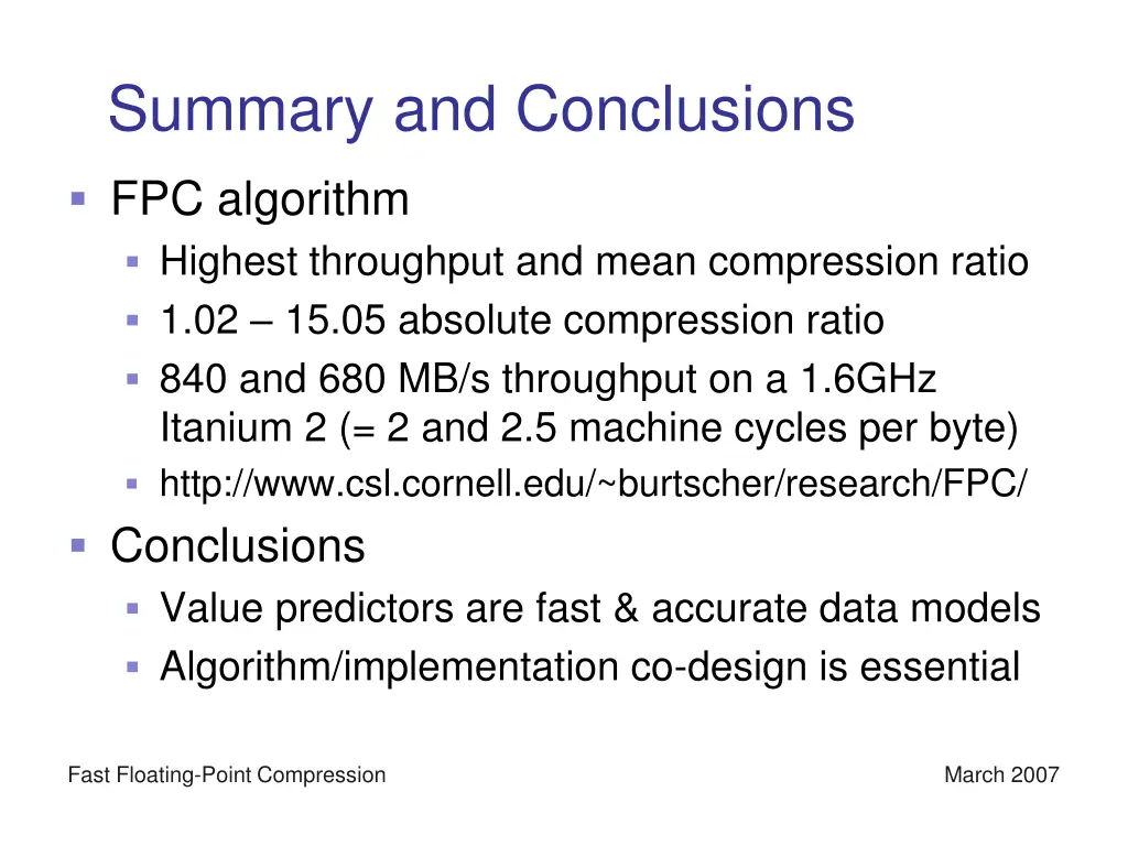 summary and conclusions