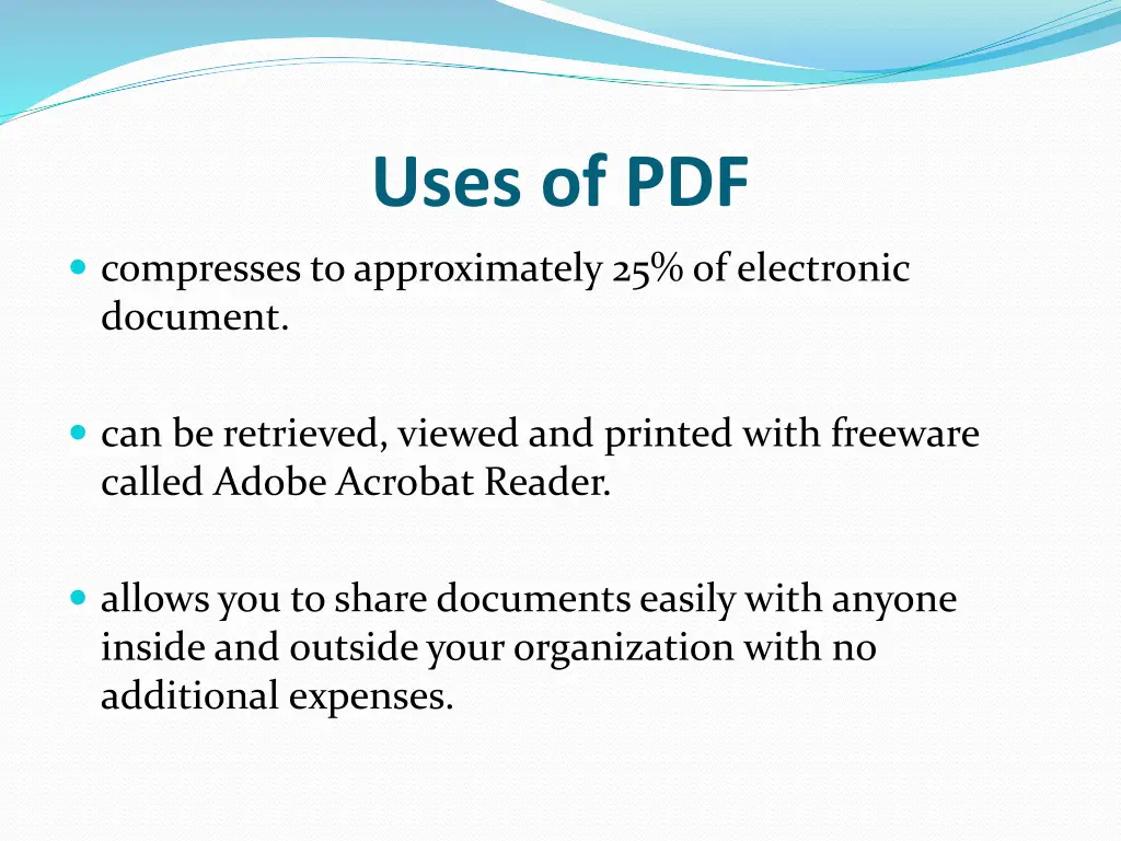 uses of pdf 1