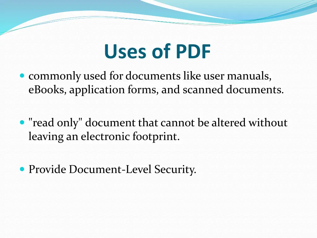 uses of pdf