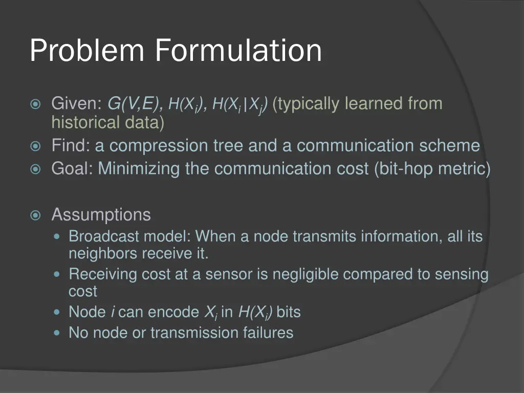 problem formulation