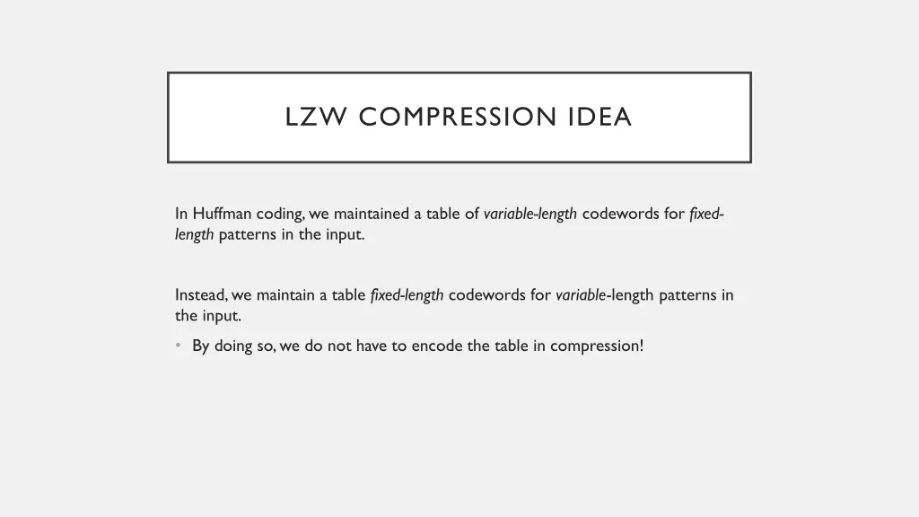 lzw compression idea