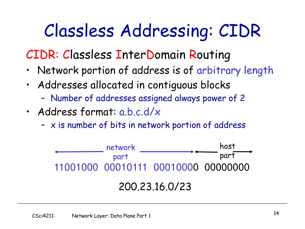 classless addressing cidr cidr classless