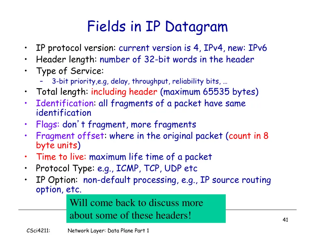 fields in ip datagram