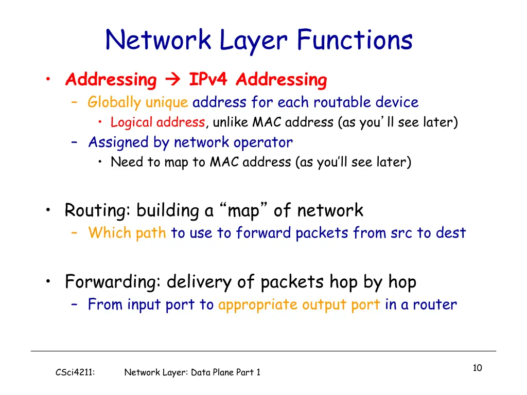 network layer functions 1