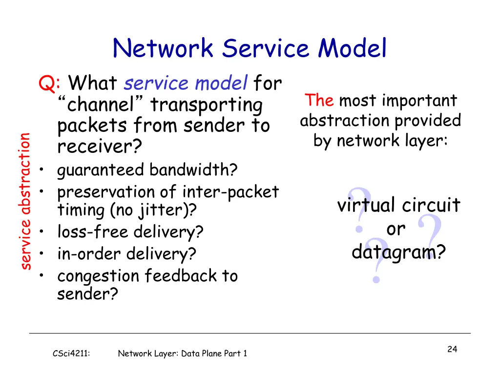 network service model q what service model