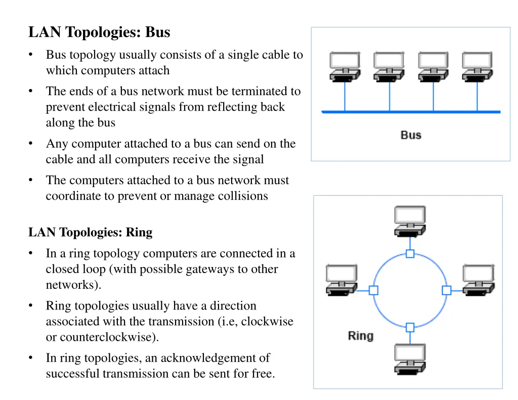 lan topologies bus bus topology usually consists