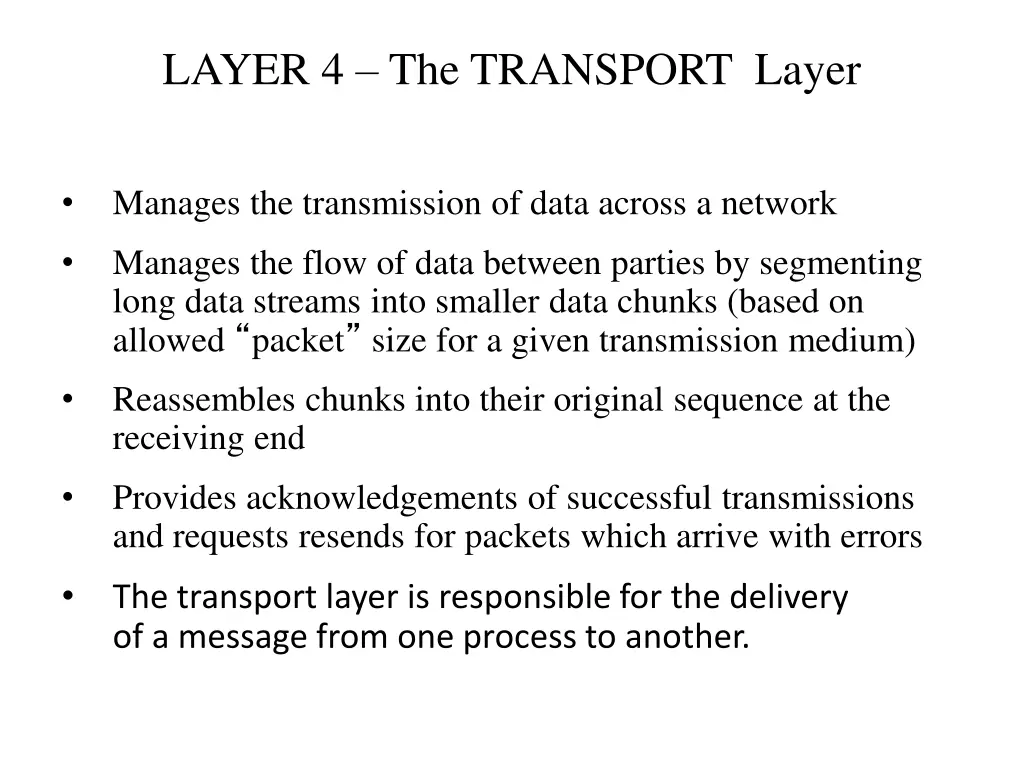layer 4 the transport layer
