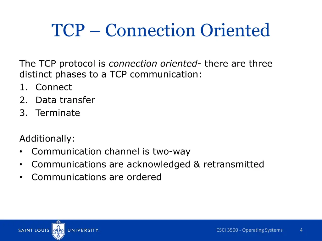 tcp connection oriented