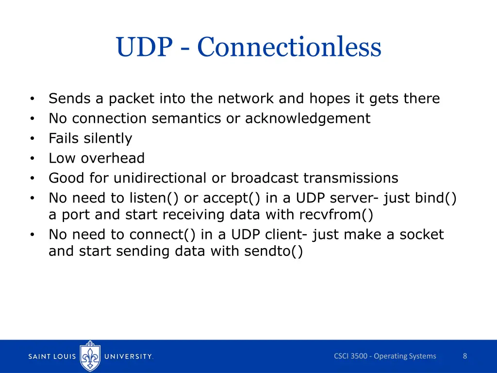udp connectionless