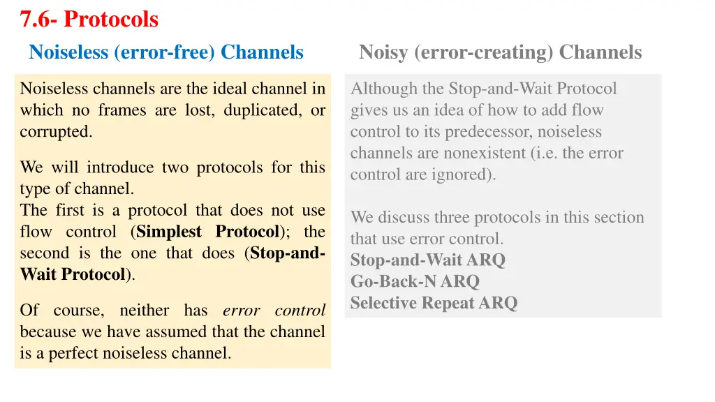 7 6 protocols noiseless error free channels