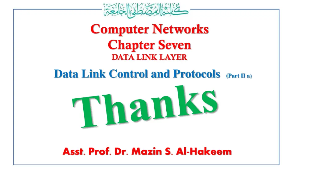 computer networks chapter seven data link layer