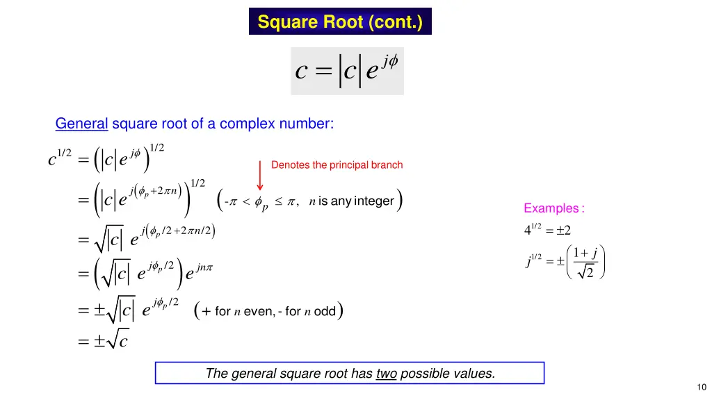 square root cont 1