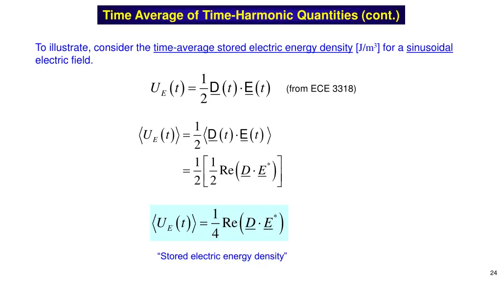 time average of time harmonic quantities cont 4