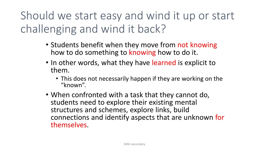 should we start easy and wind it up or start