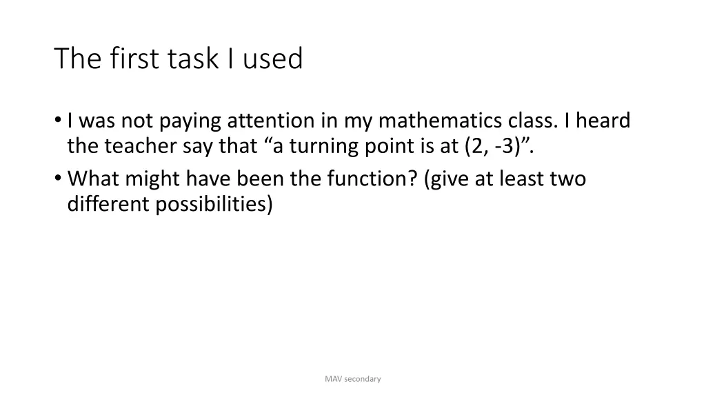 the first task i used