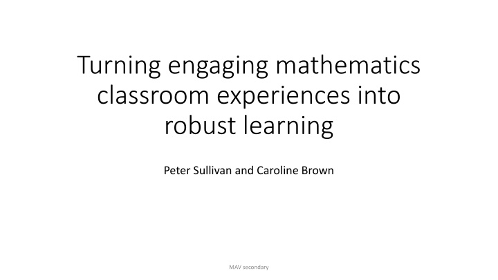 turning engaging mathematics classroom