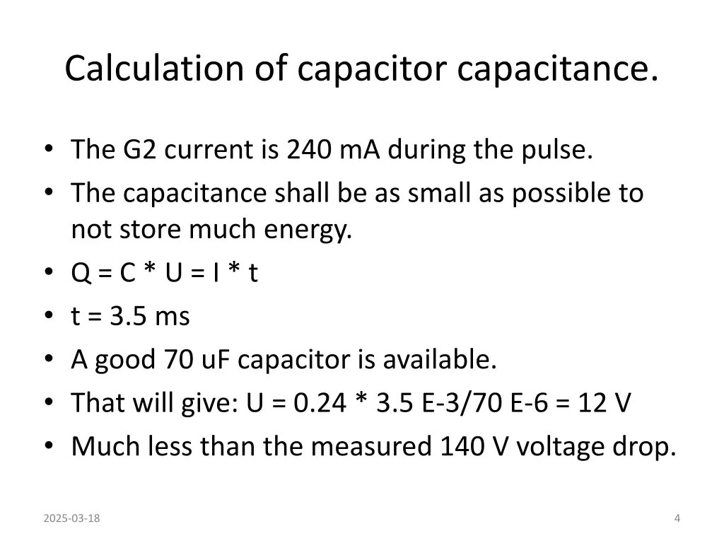 calculation of capacitor capacitance