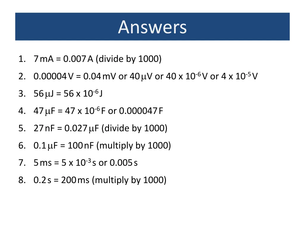 answers