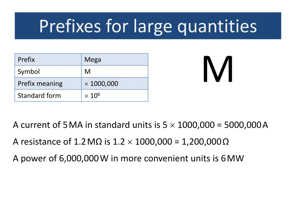 prefixes for large quantities 1