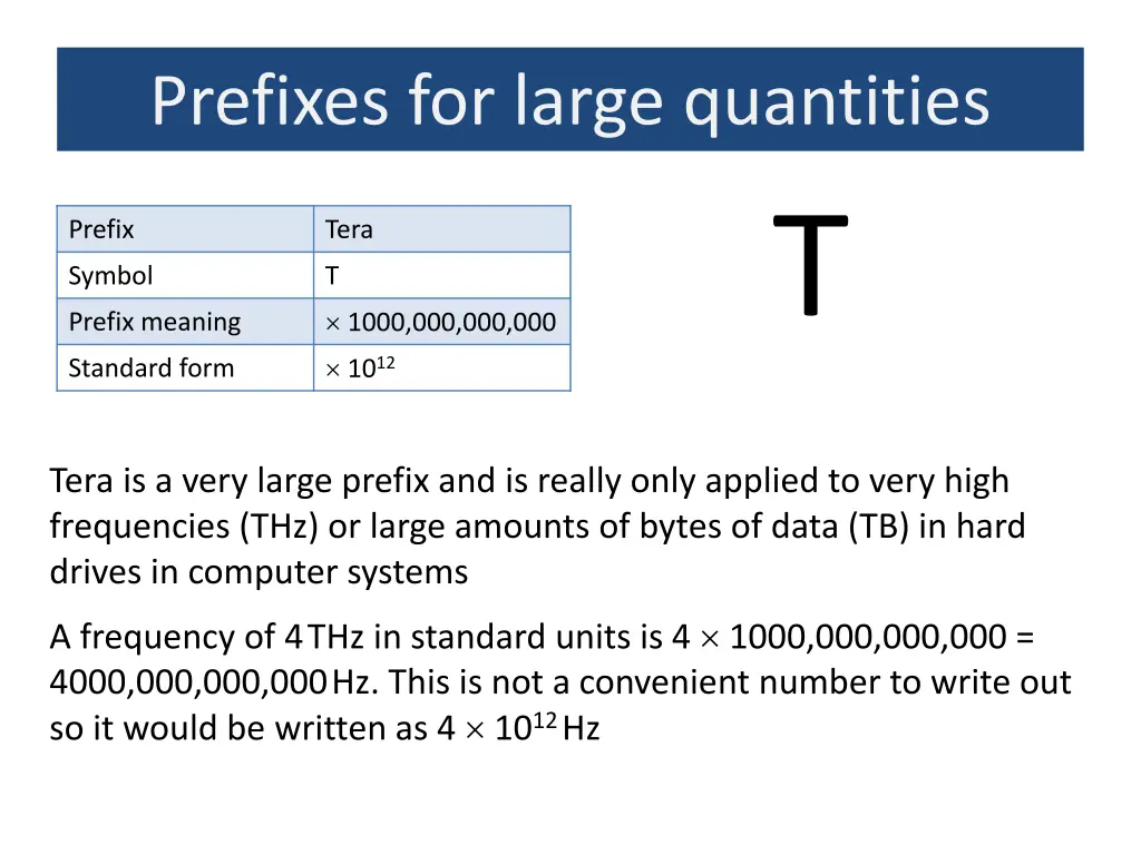 prefixes for large quantities 3