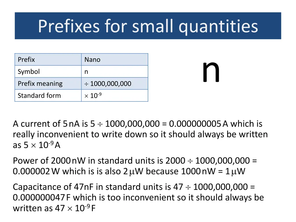 prefixes for small quantities 2