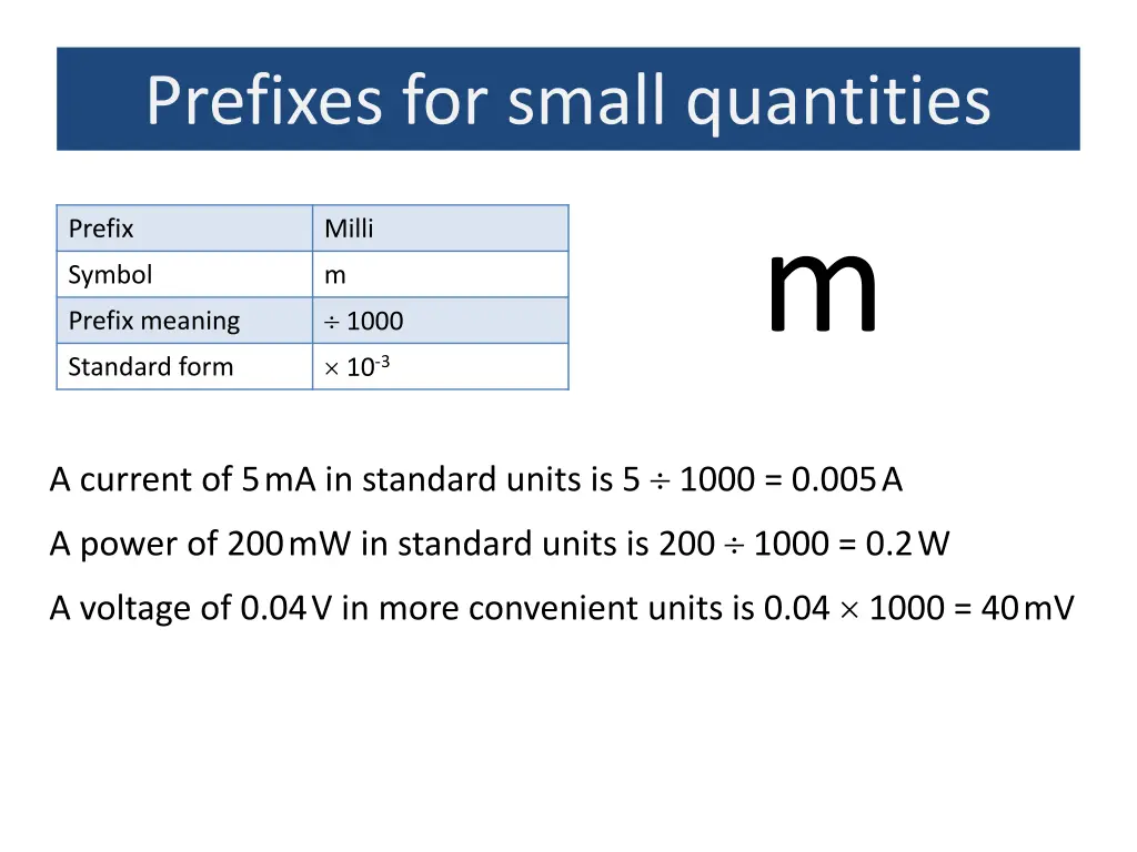 prefixes for small quantities