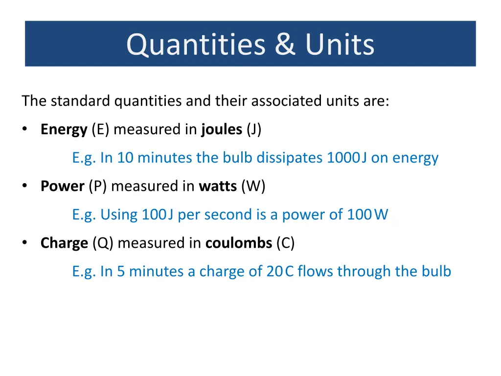 quantities units 1