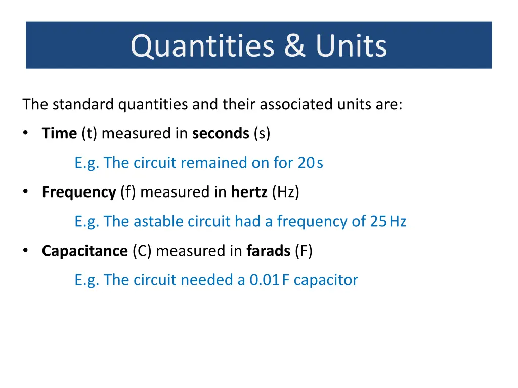 quantities units 2