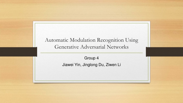 automatic modulation recognition using generative