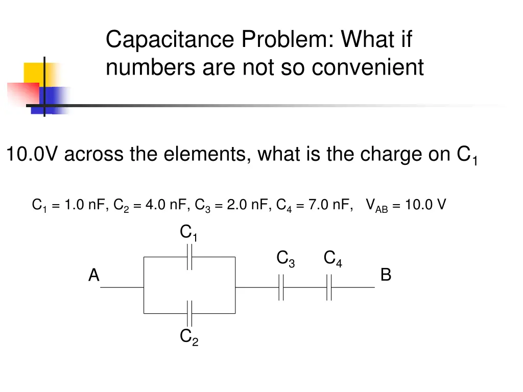 capacitance problem what if numbers