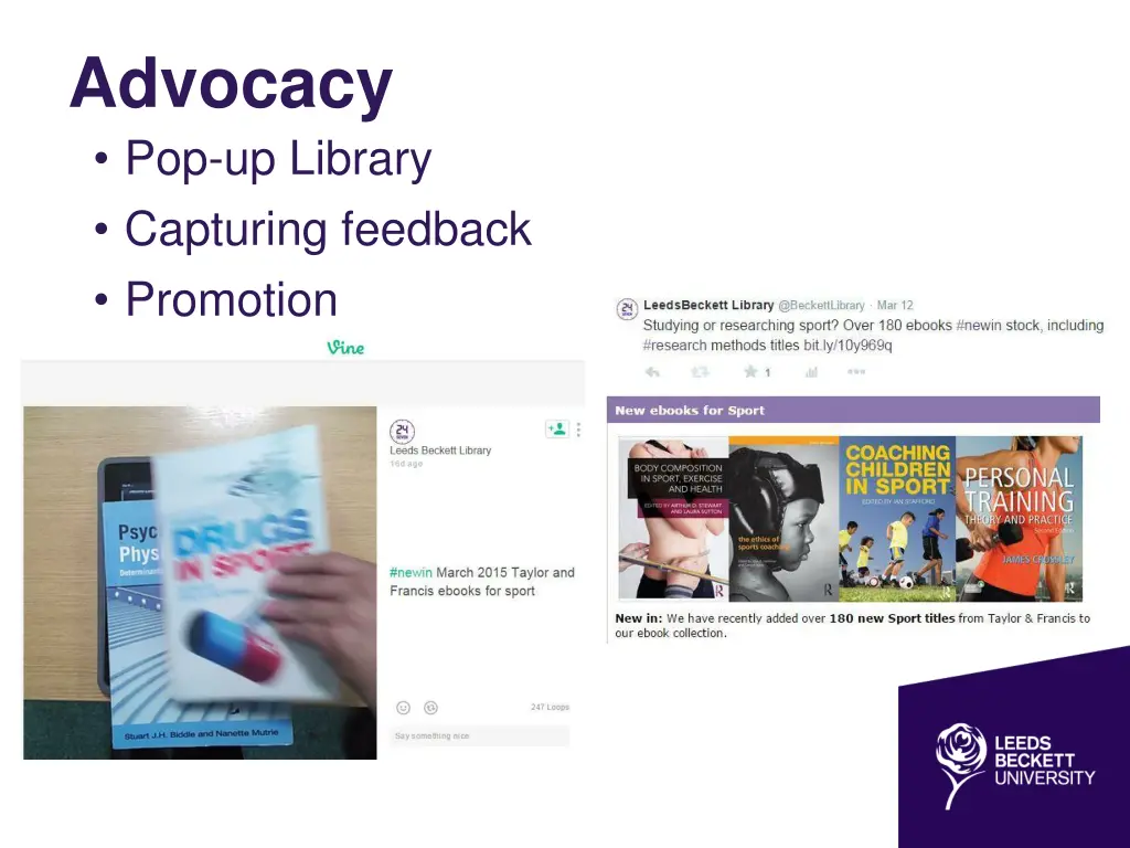advocacy pop up library capturing feedback