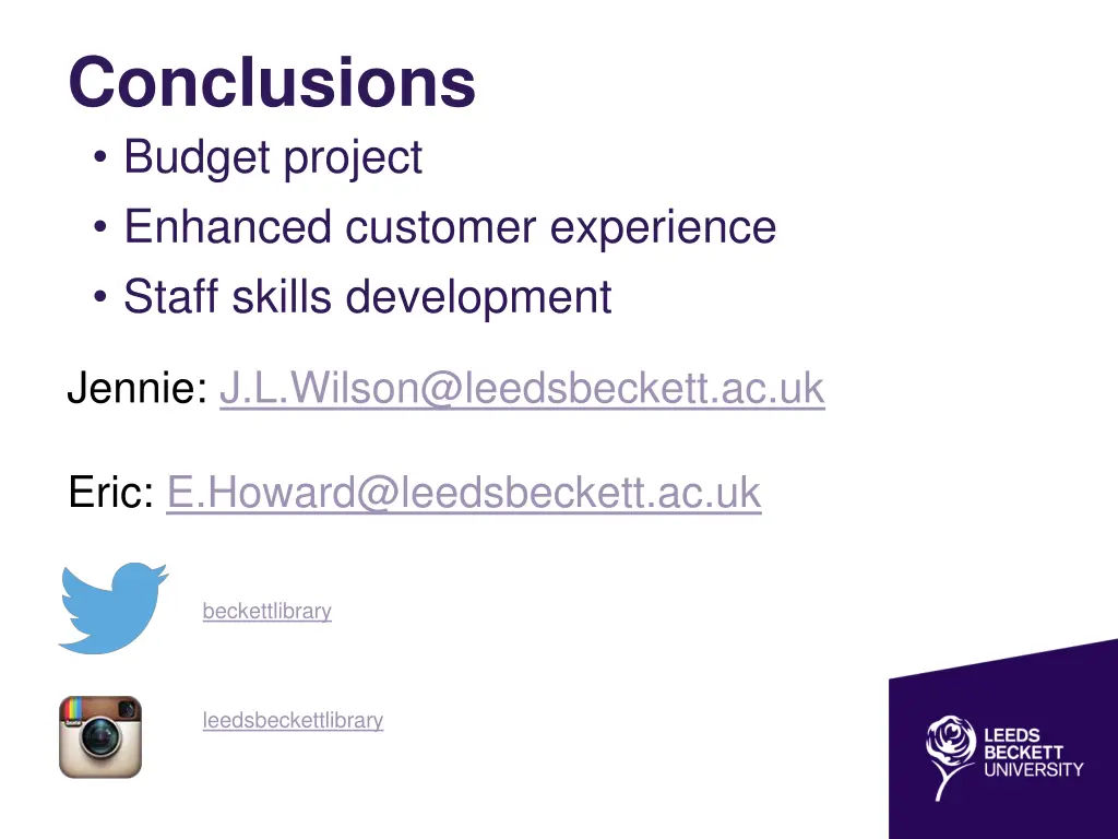 conclusions budget project enhanced customer