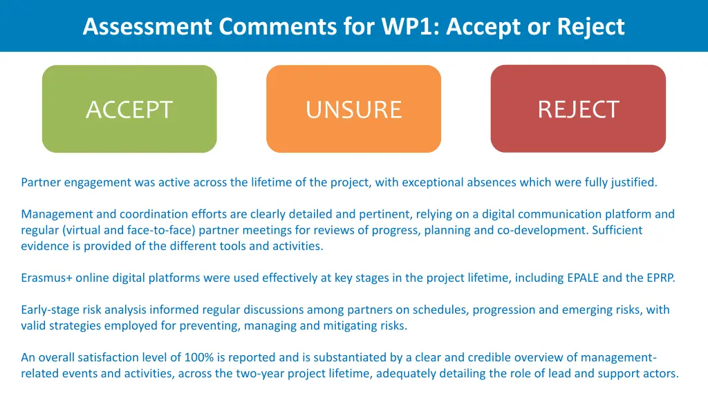 assessment comments for wp1 accept or reject 2