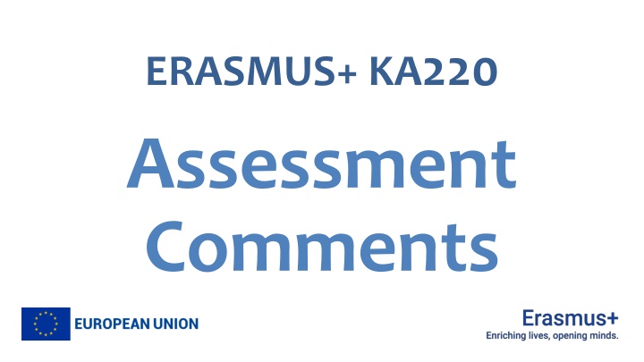erasmus ka 220 assessment comments