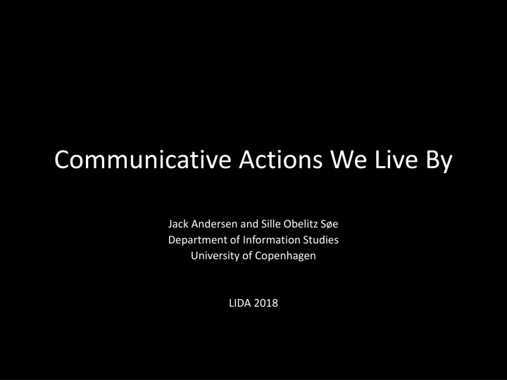 communicative actions we live by
