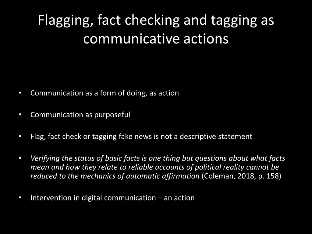 flagging fact checking and tagging