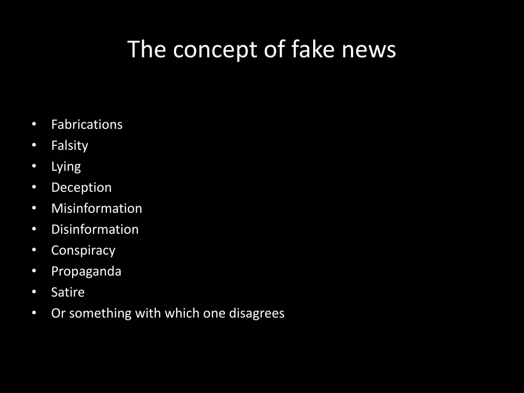 the concept of fake news