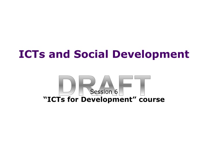 icts and social development