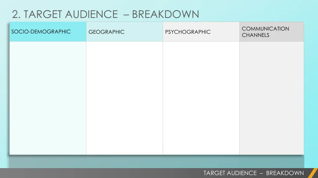 2 target audience breakdown