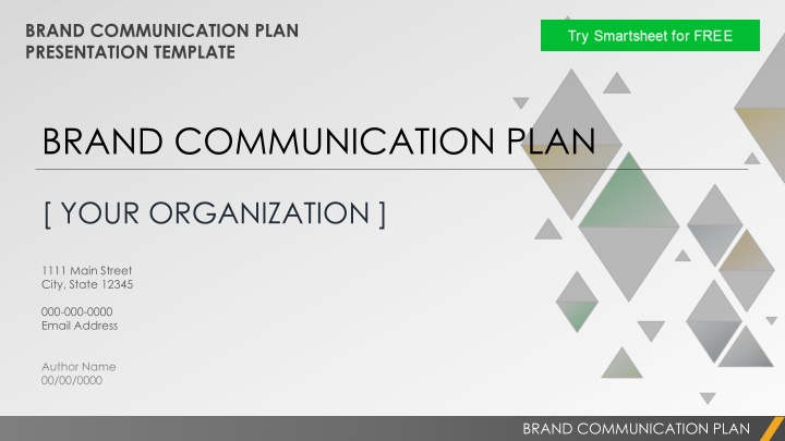 brand communication plan presentation template